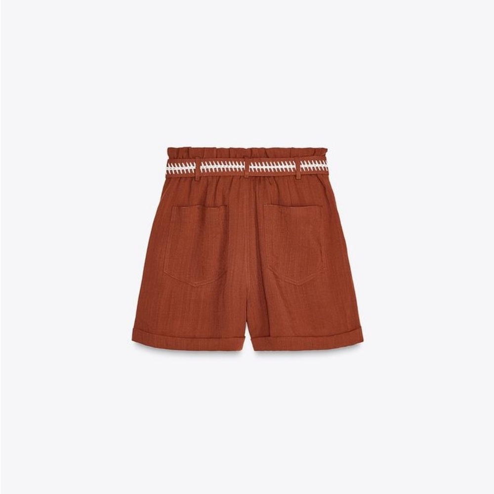 EMBROIDERED BELT SHORTS - Picture 7 of 8